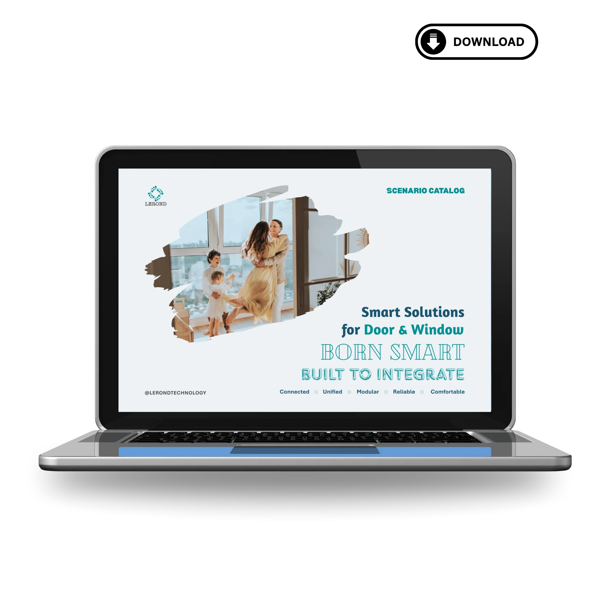 LEROND scenario solution catalog download - for more details of smart lock, window opener, gate operator, sensor, camera, etc.